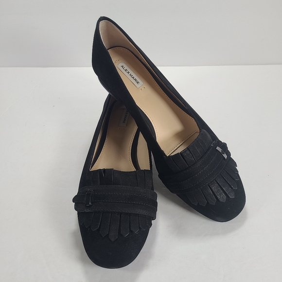 Alex Marie Black Suede Moccasin Flats Women's Size 7.5 - Picture 1 of 11